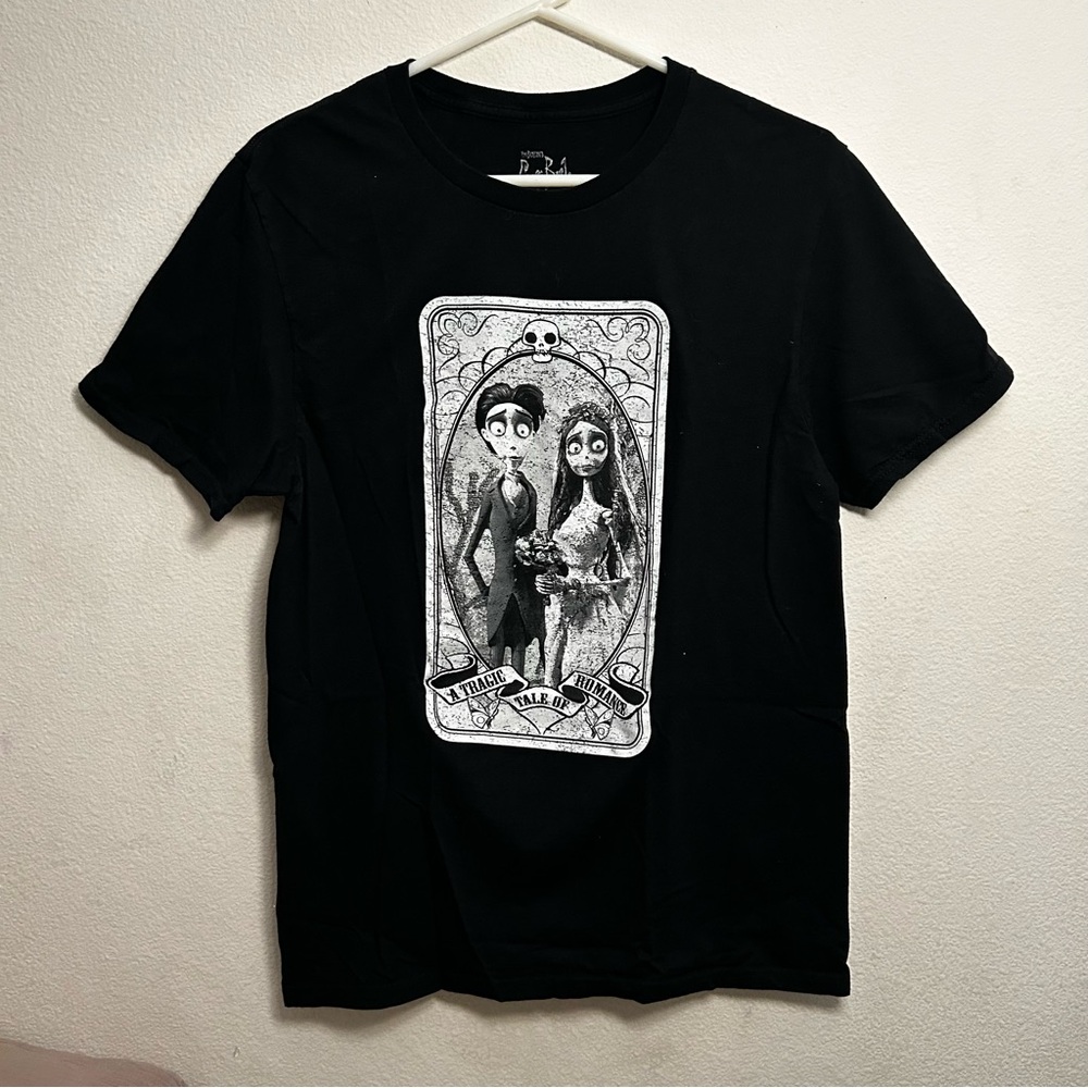 Halloween Corpse Bride black & white graphic T-shirt